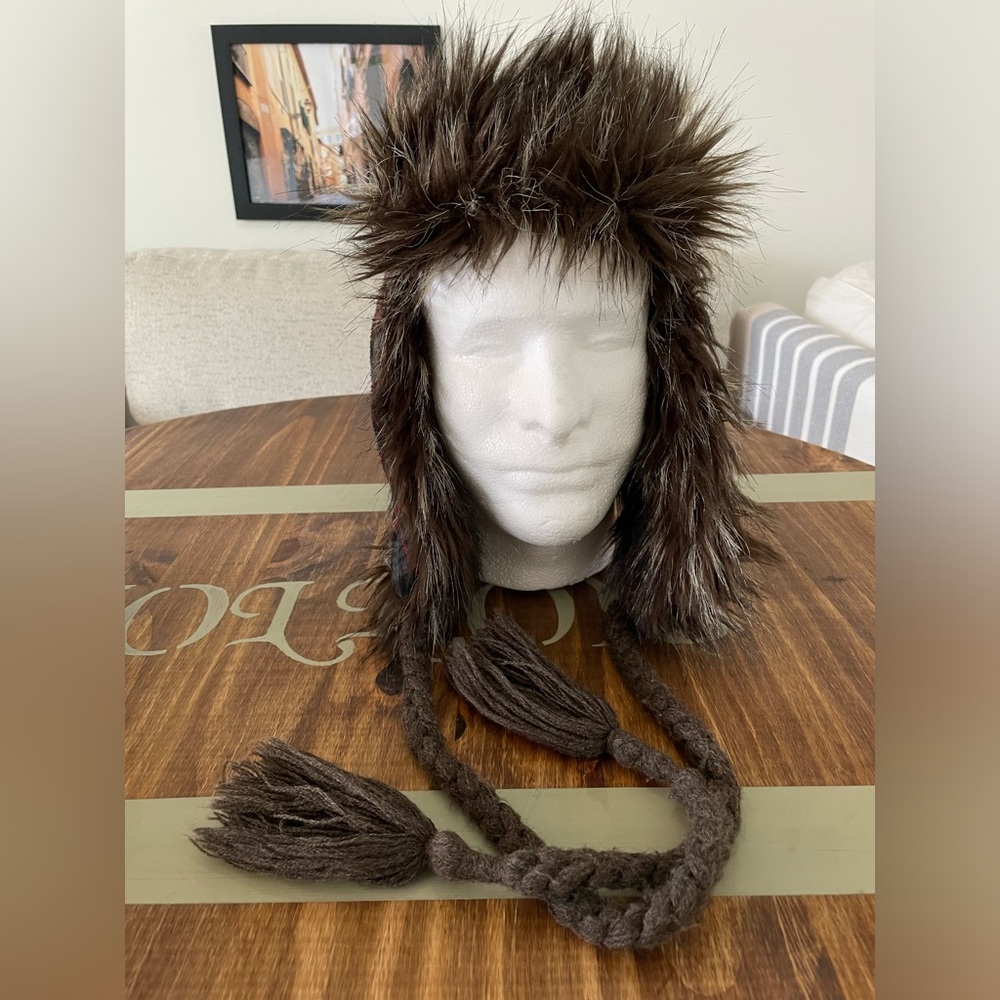 American Eagle Outfitters Plaid Faux Fur Trapper Hat